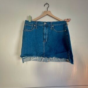 Madewell Frayed Hem Denim Mini Skirt
